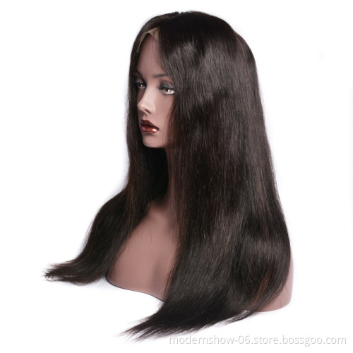 100% Unprocessed Virgin Silky Straight Human Hair Wigs Raw Cuticle Aligned Brazilian Hair 4*4 Lace Closure Wig For Women